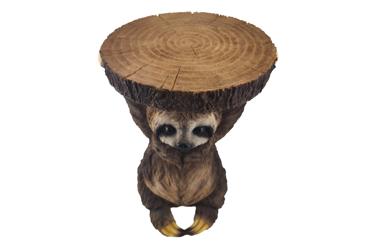 Side table SLOTH 50cm handmade sloth sculpture grey brown
