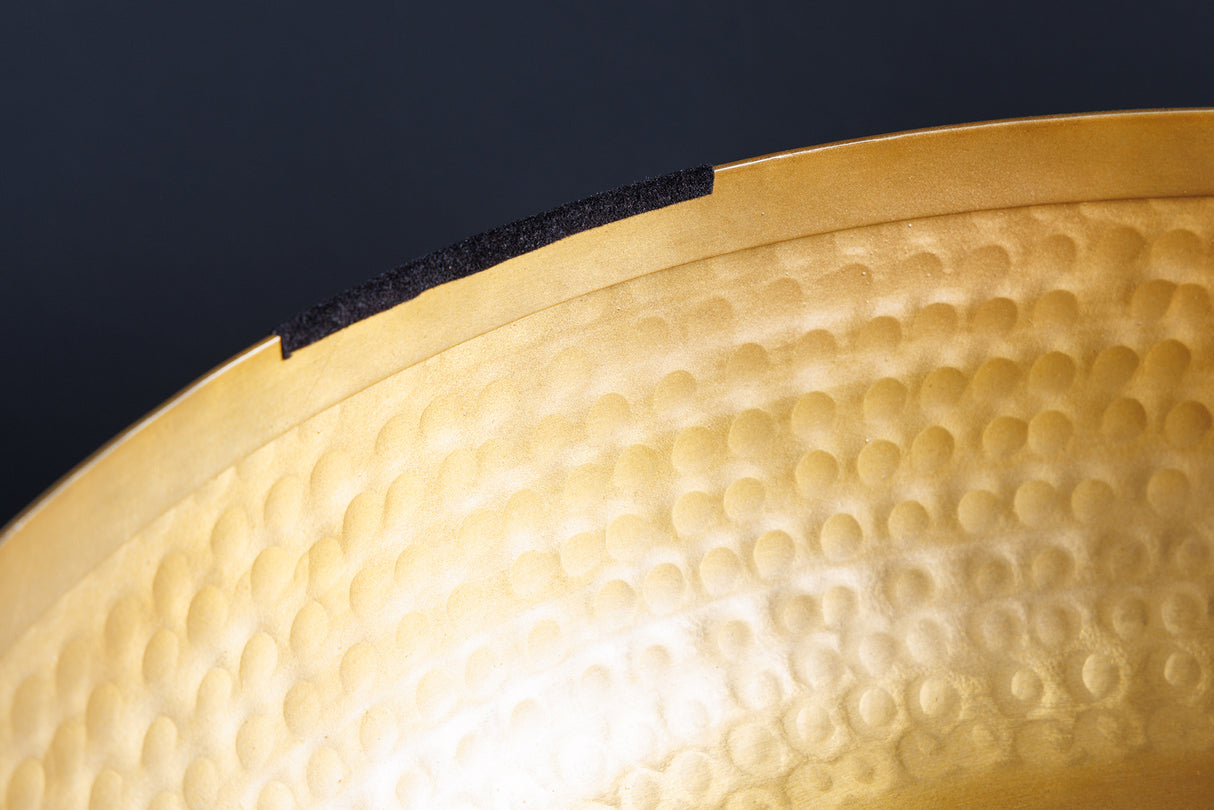 Bowl ORIENT with lid 40cm aluminum gold