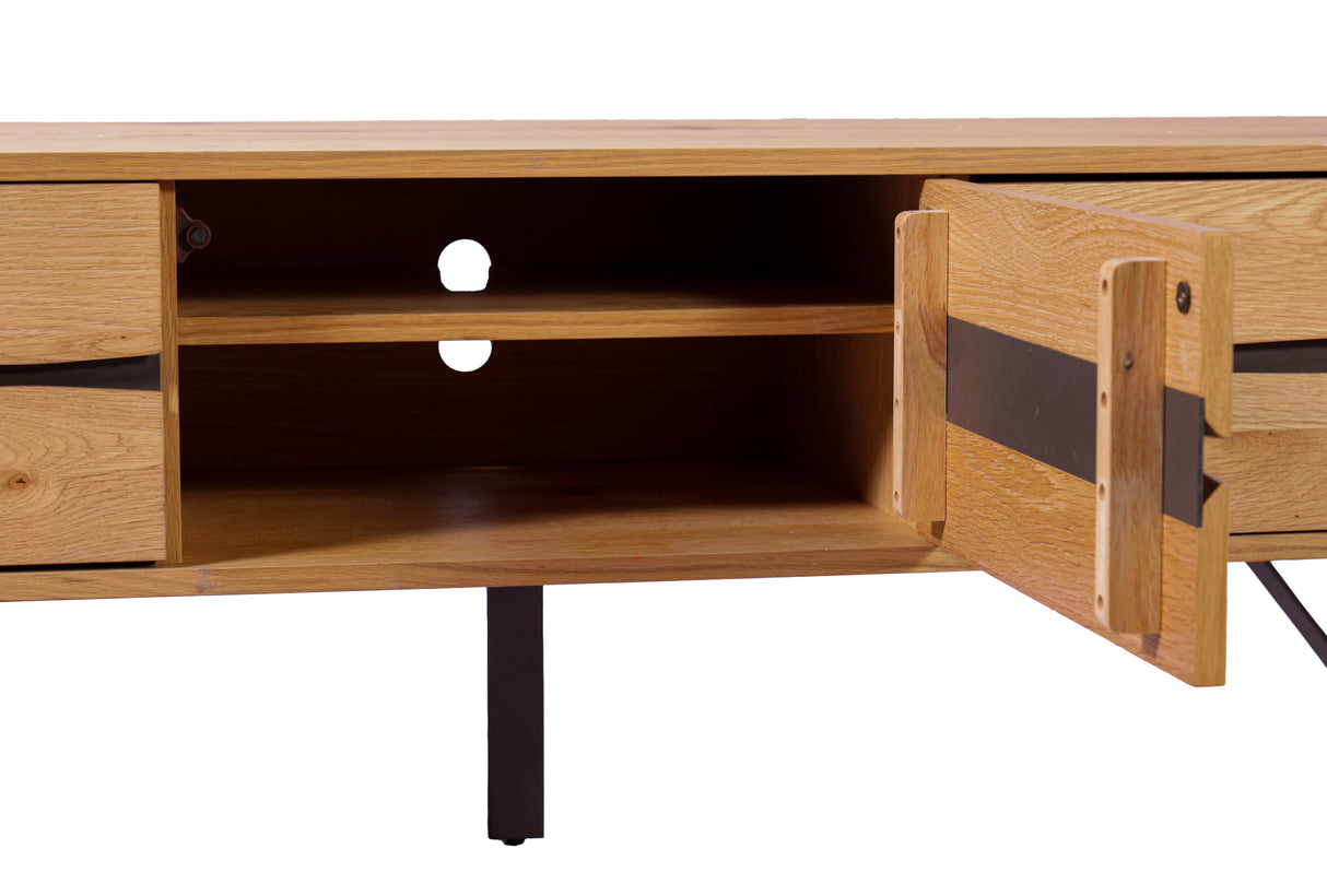 TV-Lowboard LIVING EDGE 160cm oak wood w/ black legs