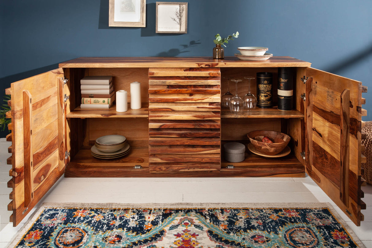 Sideboard RELIEF 160cm Sheesham-Holz