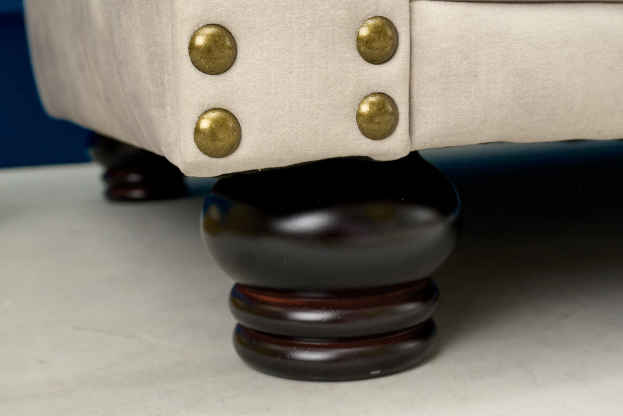 Armchair CHESTERFIELD velvet champagne