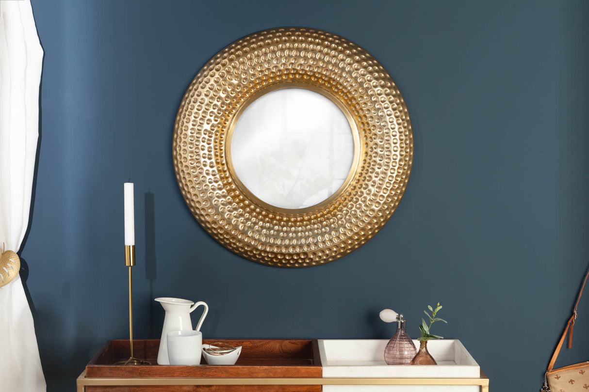 Wandspiegel ORIENT 60cm Hammerschlageffekt gold
