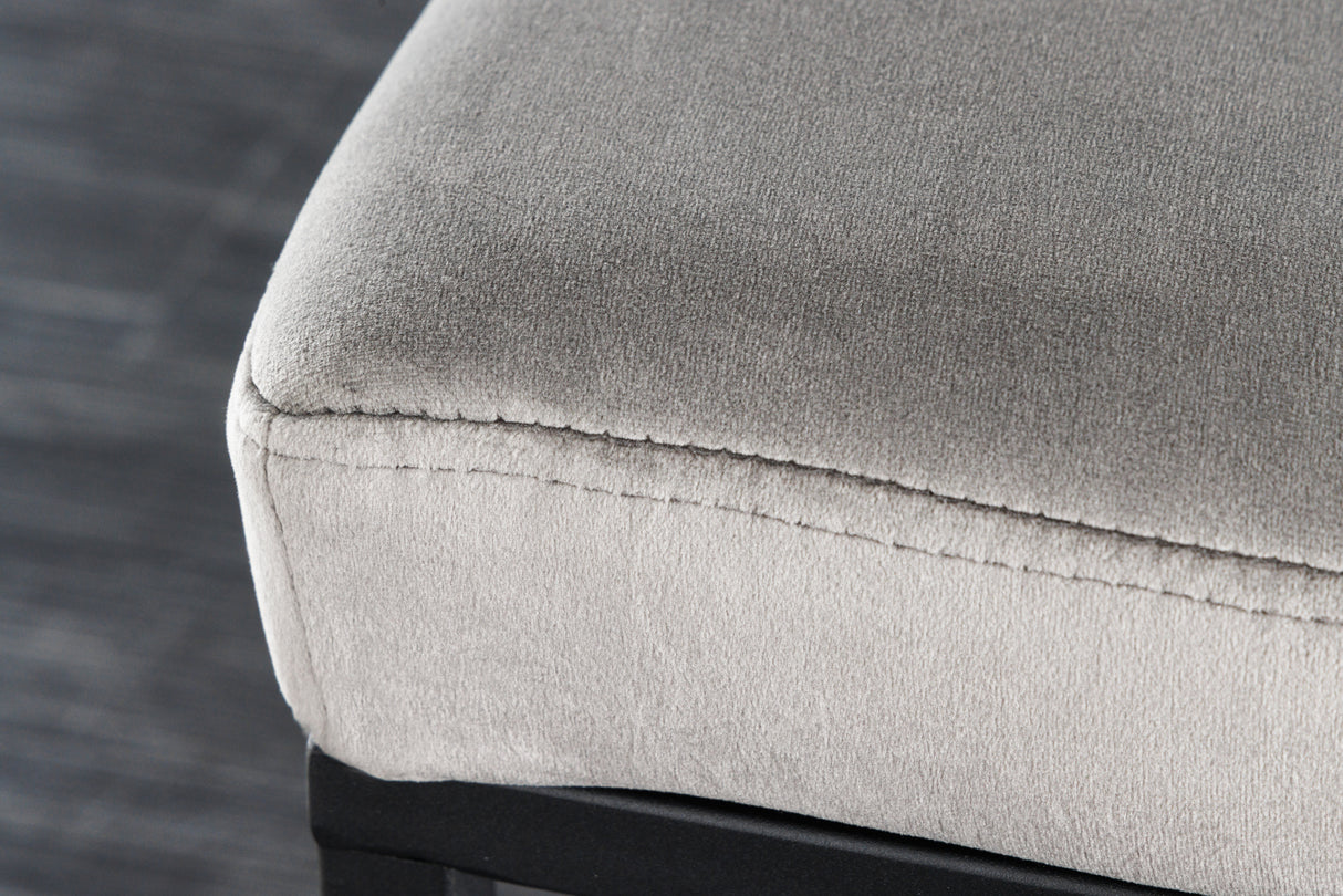 Bench BOUTIQUE 80cm velvet light grey