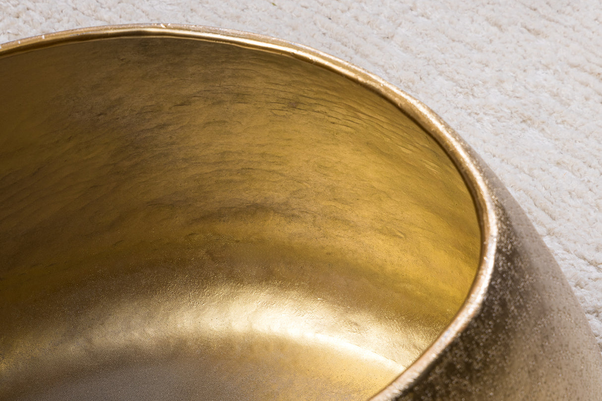 Couchtisch STONE 75cm Hammerschlageffekt gold