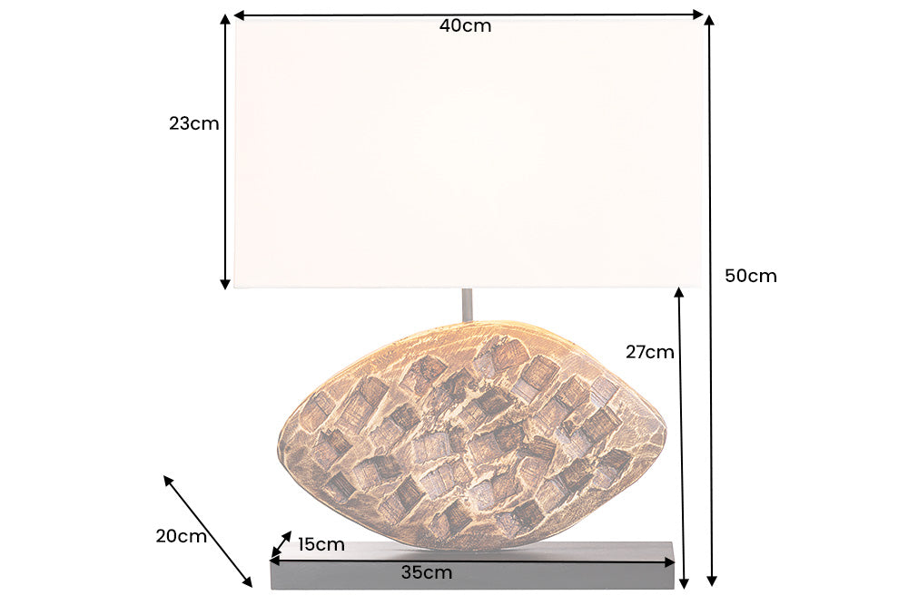 Tischleuchte REEF 50cm Regenbaumholz
