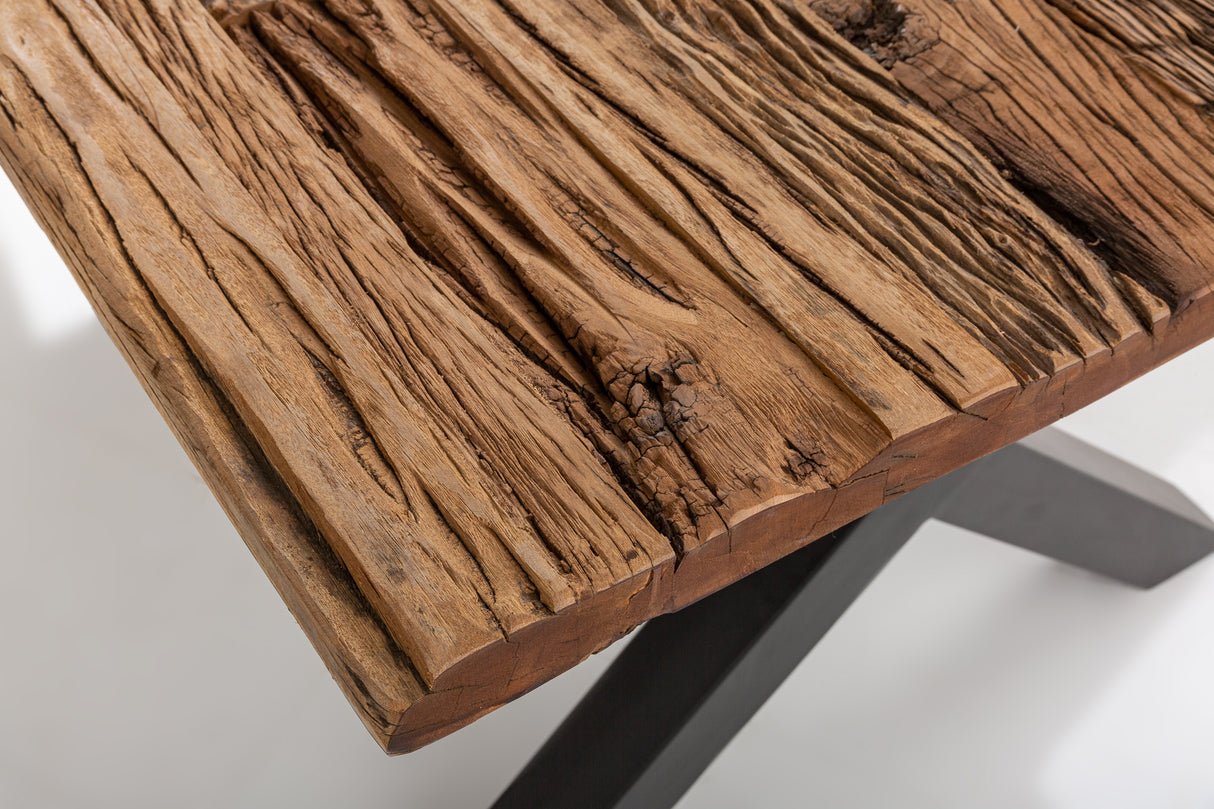 Dining table BARRACUDA 220cm X-legs natural w/o glass plate