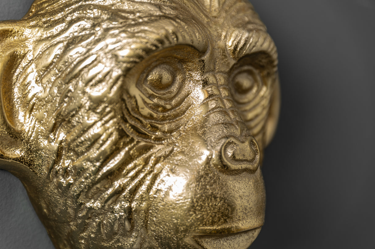 Wall decoration coat hook THREE APES set of 3 gold