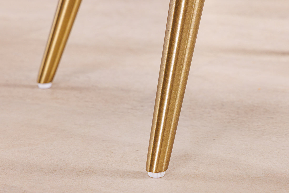 Chair MIA CASA cord beige metal legs champagne gold