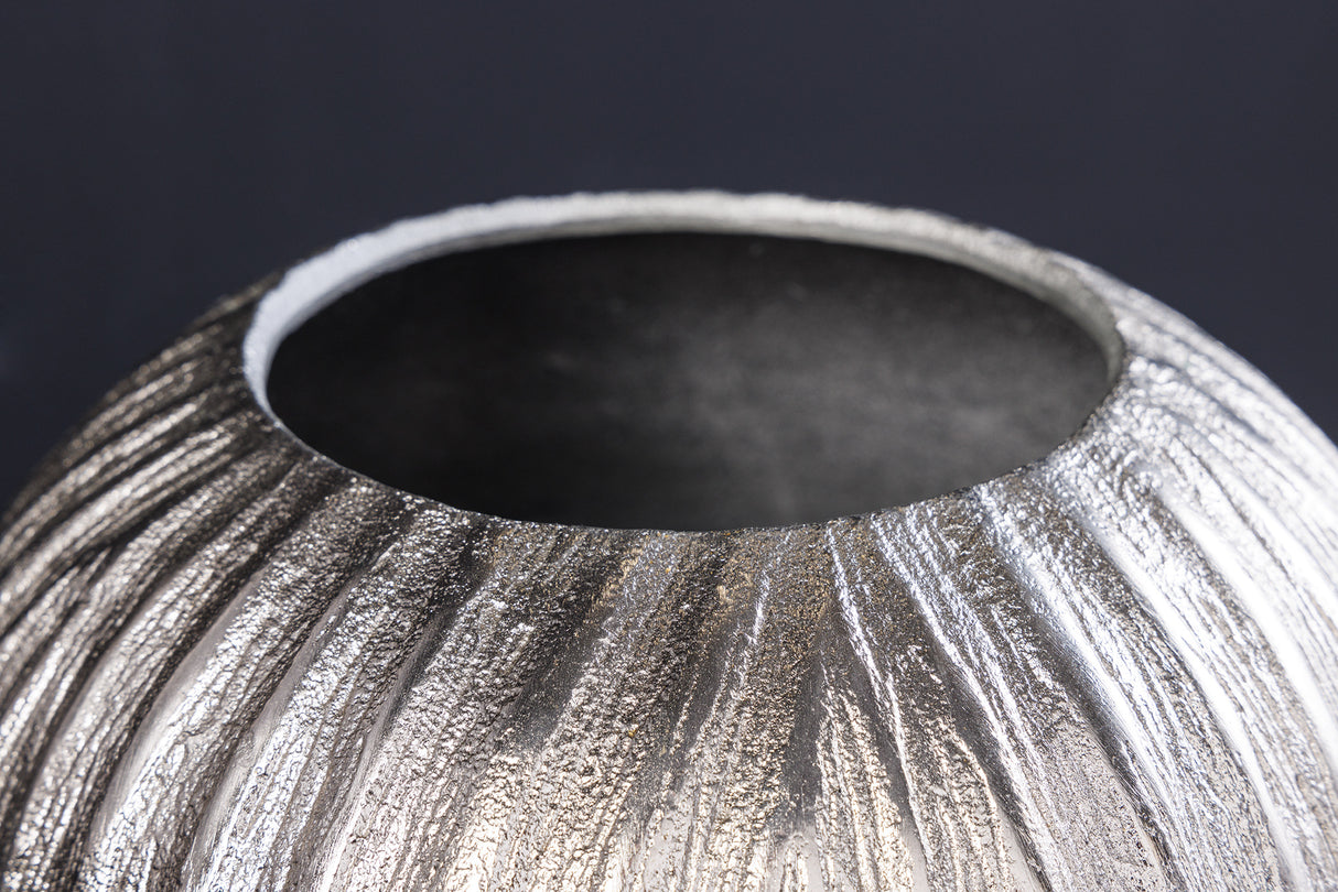 Deko-Vase ELEGANCE 20cm mit Hammerschlag-Effekt Silber