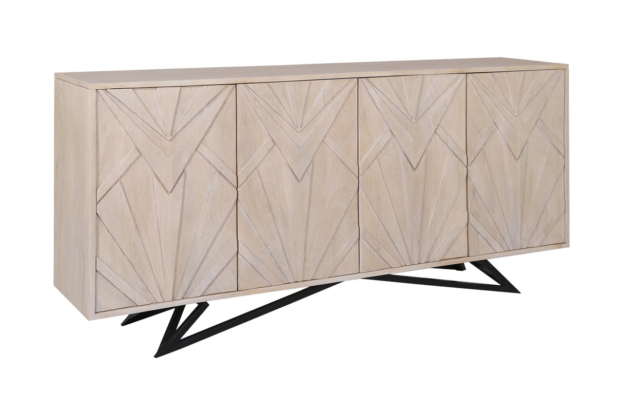 Sideboard METROPOLITAN 170cm 3D Mangoholz weiß gekälkt