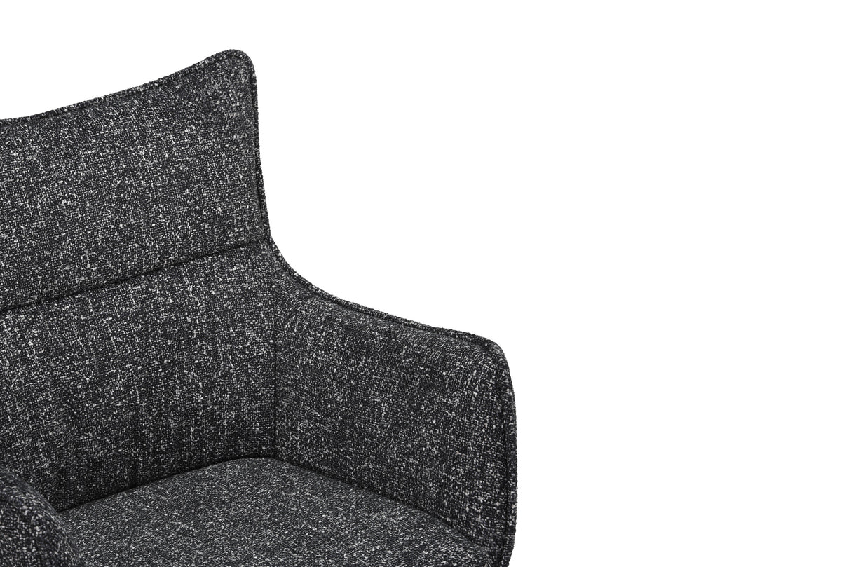 Drehstuhl VOGUE 360° mit Armlehnen Strukturstoff anthrazit mit Eichengestell natur