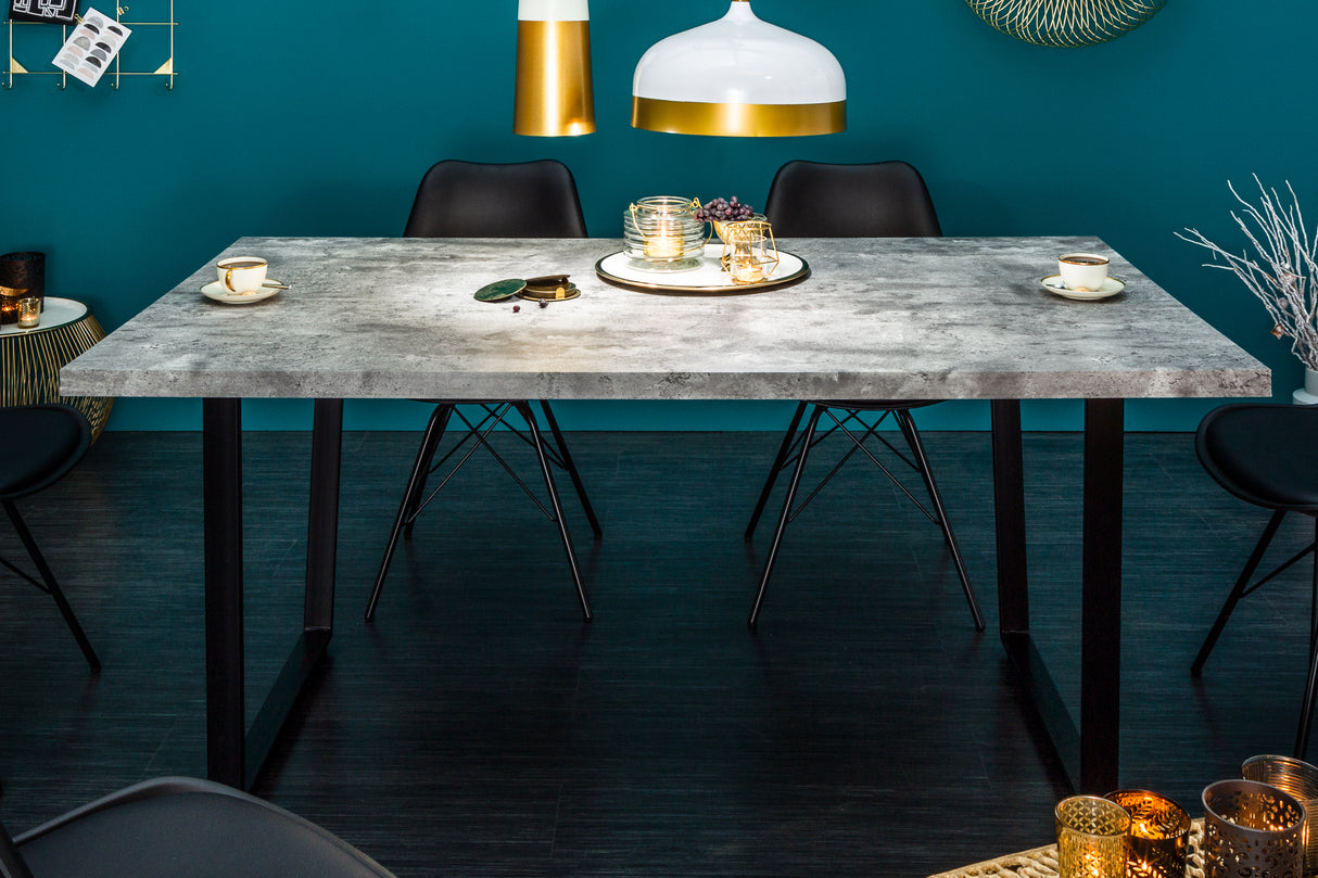 Esstisch LOFT 160cm Zementoptik grau