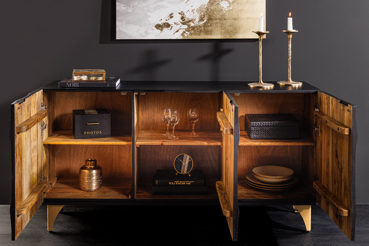 Sideboard GOLDEN SUNSET 140cm 3D mango wood black
