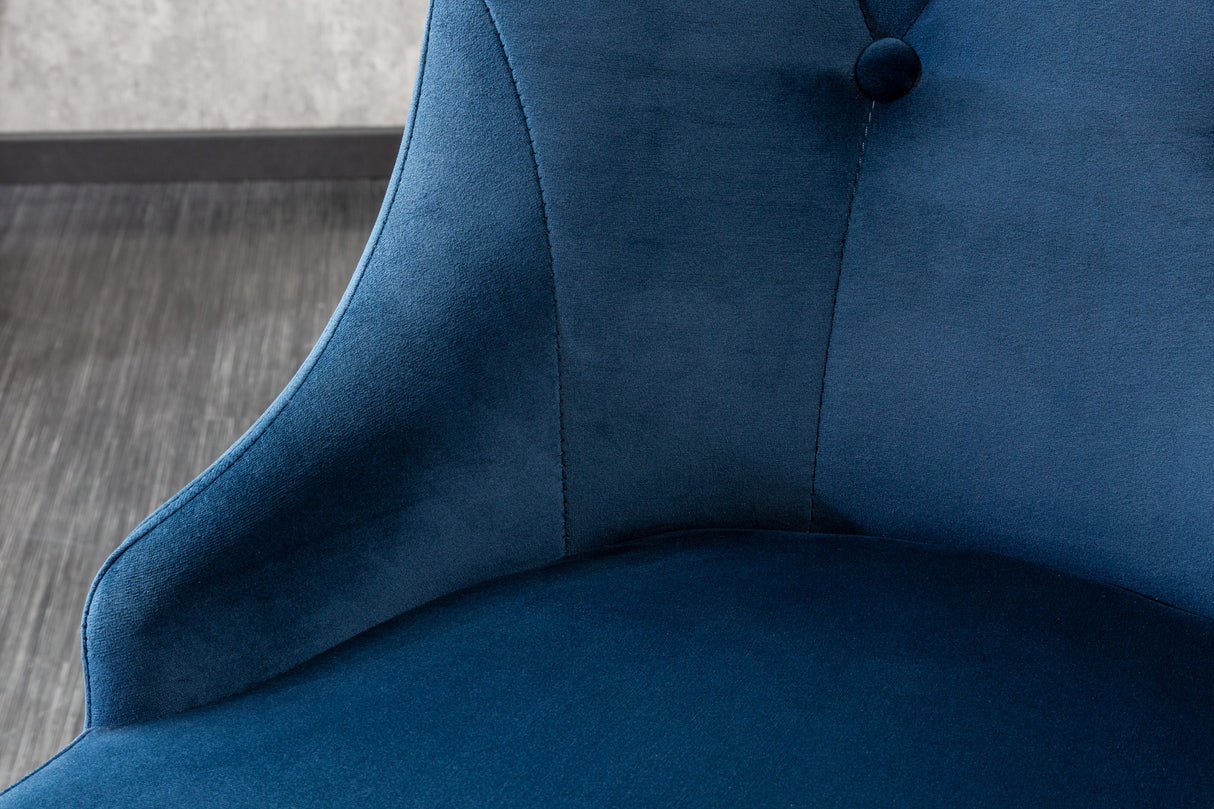 Chair MODERN BAROCK w/ silver legs and lion's head velvet royal blue