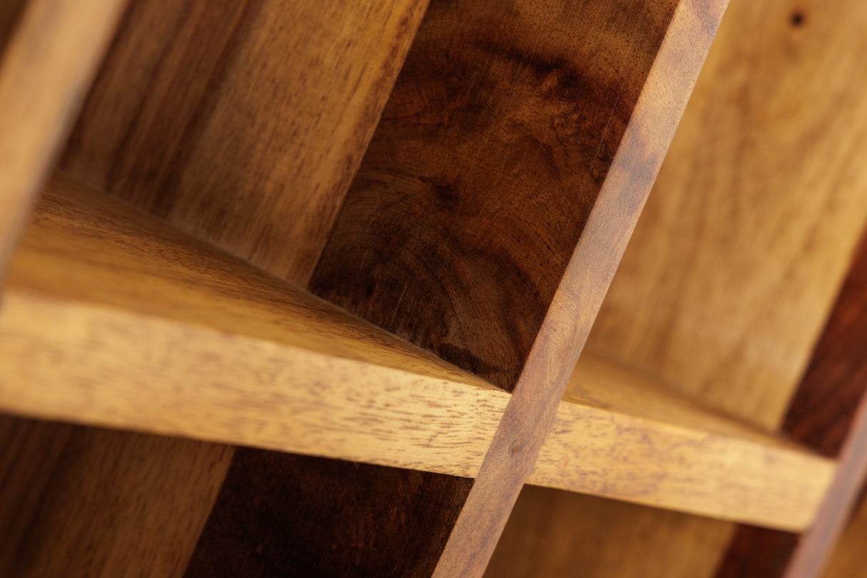 Wine shelf CUBUS 40cm for 8 bottles sheesham wood