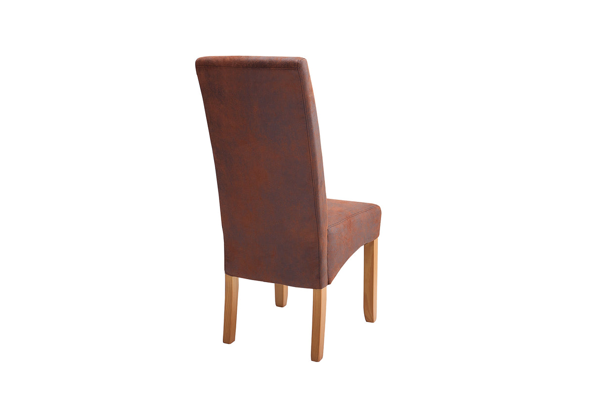 Chair CASA vintage look light coffee microfibre
