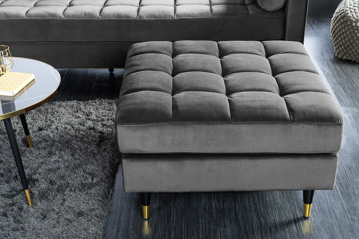 Hocker COZY VELVET 80cm samtgrau