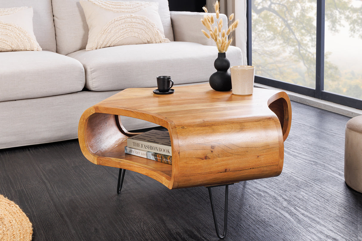 Coffee table ORGANIC LIVING 70cm acacia wood brown honey finish