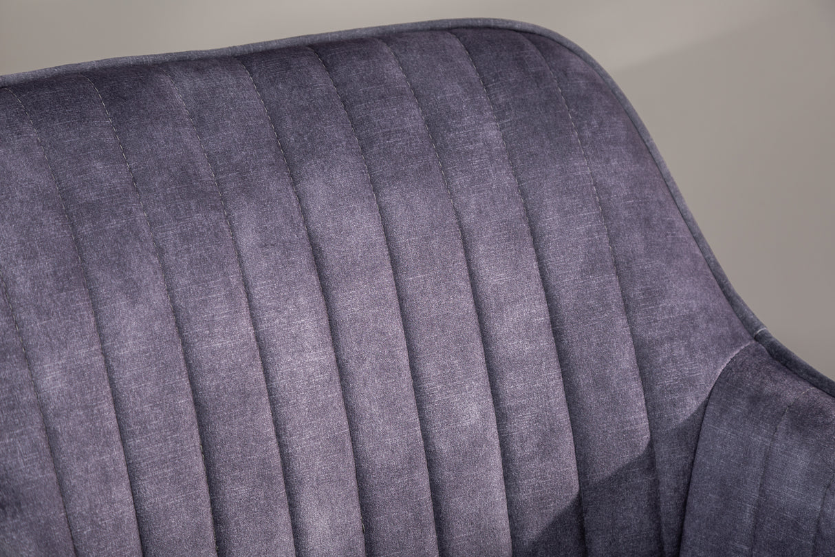 Bürostuhl TURIN 47-56cm mit Armlehnen Samt dunkelgrau