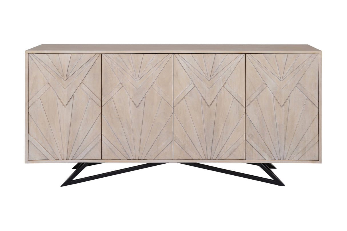 Sideboard METROPOLITAN 170cm 3D Mangoholz weiß gekälkt