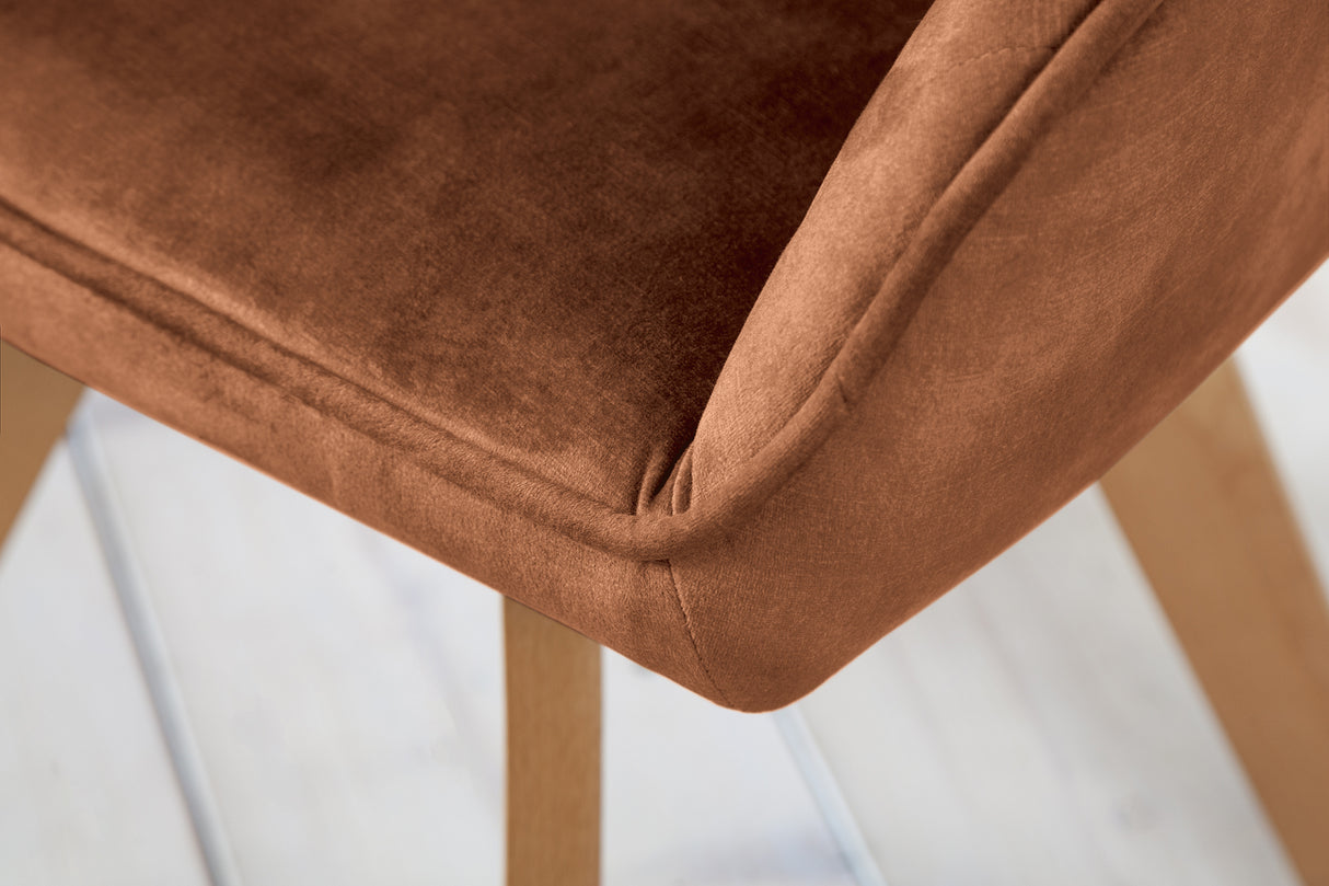 Drehstuhl LIVORNO 180° Samt braun