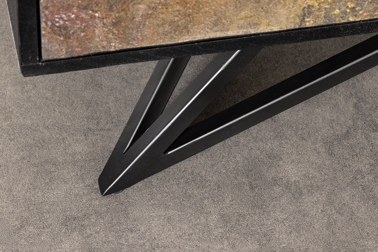 Highboard MOUNTAIN SOUL 120cm acacia natural stone look black natural