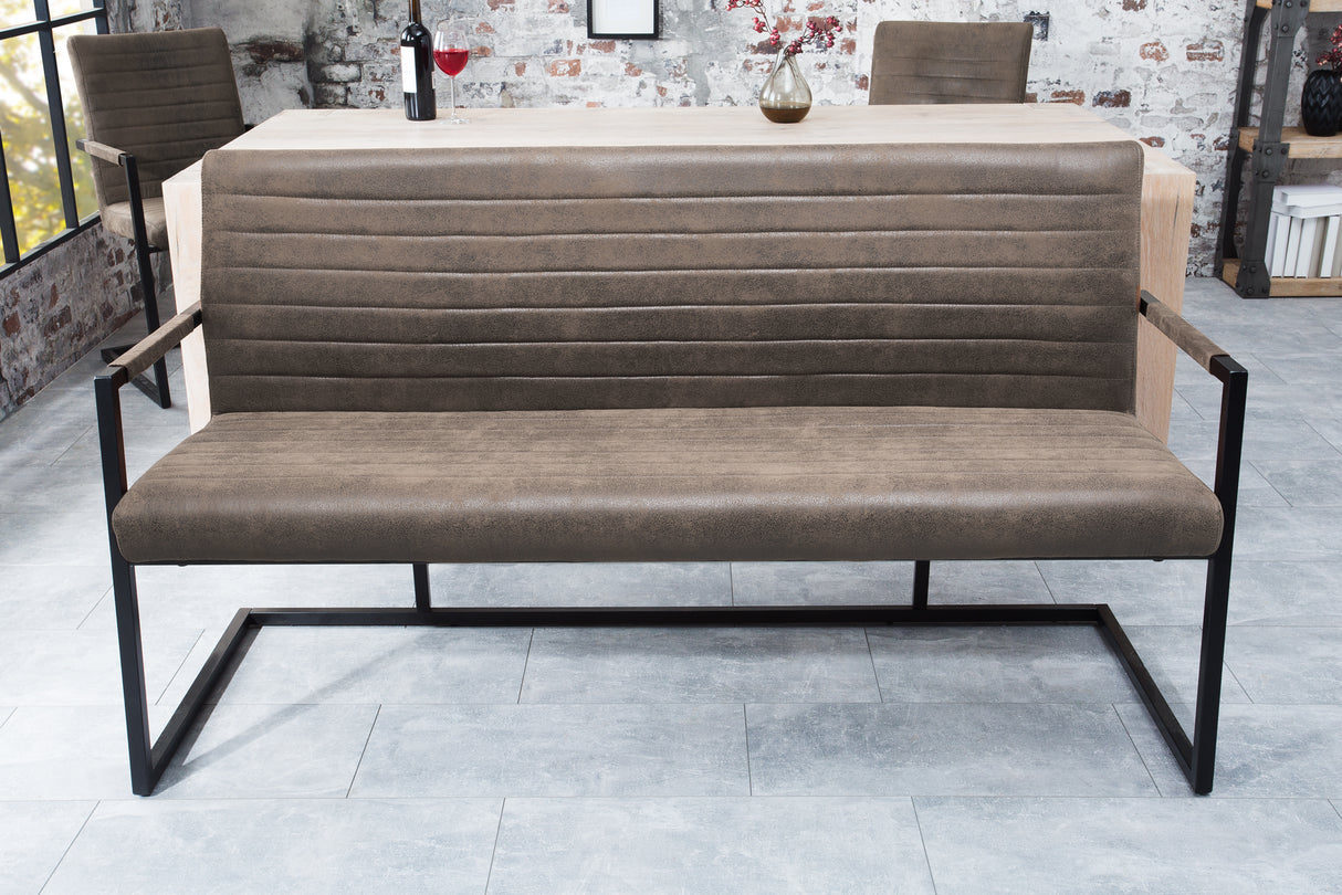 Bank LOFT 160cm Mikrofaser Vintage Taupe
