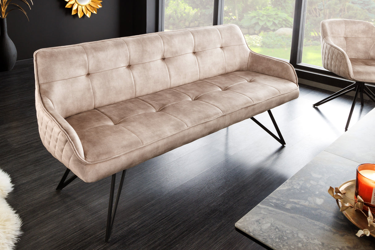 Bench EUPHORIA 160cm velvet champagne greige
