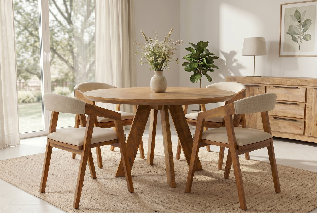 Esstisch ART WOOD Ø 120cm rund Mangoholz naturbraun