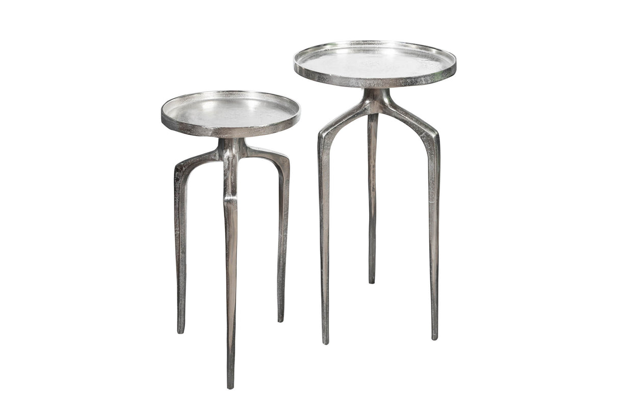 Beistelltisch ABSTRACT 2er Set silber