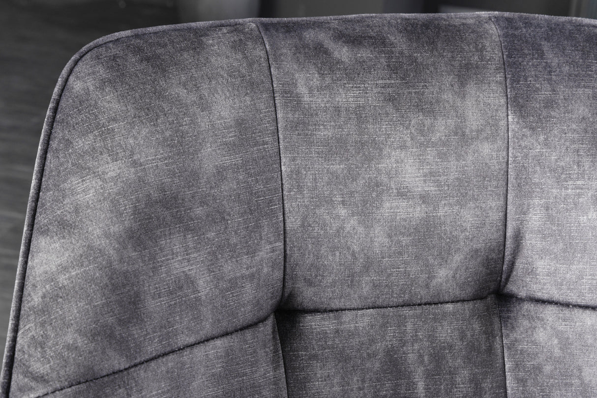 Swivel chair LOFT 180° with armrests velvet dark grey