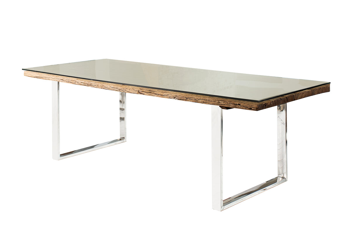 Dining table EUPHORIA BARRACUDA 240cm recycled massive 40mm teak wood w/o glass plate