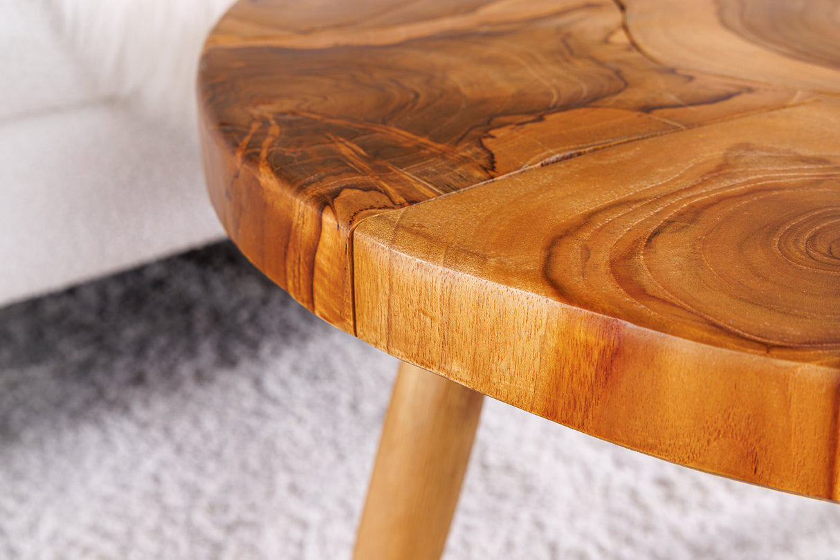 Coffee table MOSAIK Ø 60cm teak wood natural