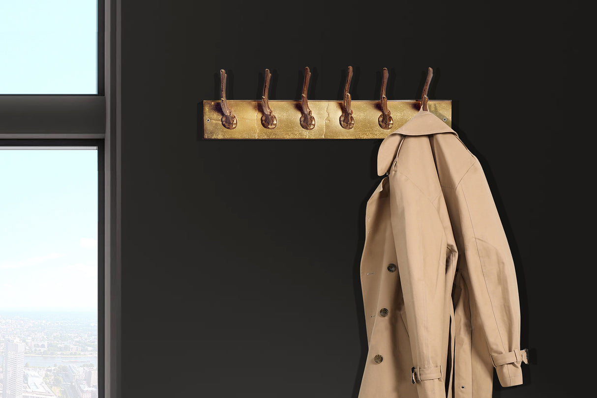 Wall coatrack DEER 50cm aluminium gold