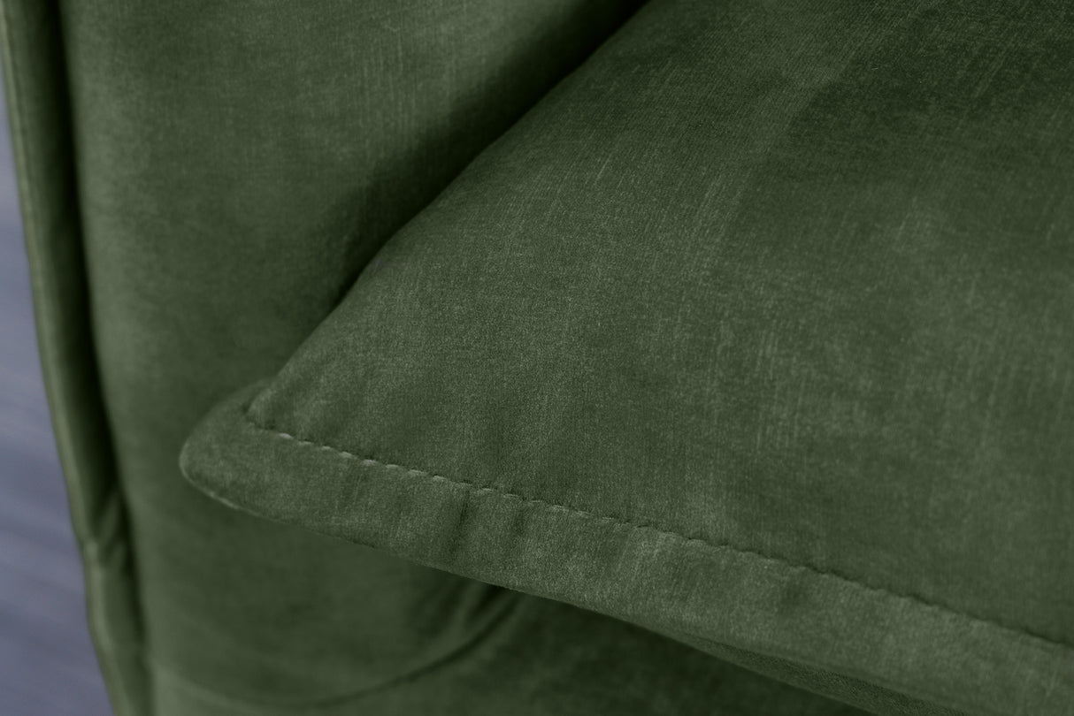Sofa HEAVEN 200cm 3-Sitzer Federkern abnehmbarer Bezug Samt dunkelgrün