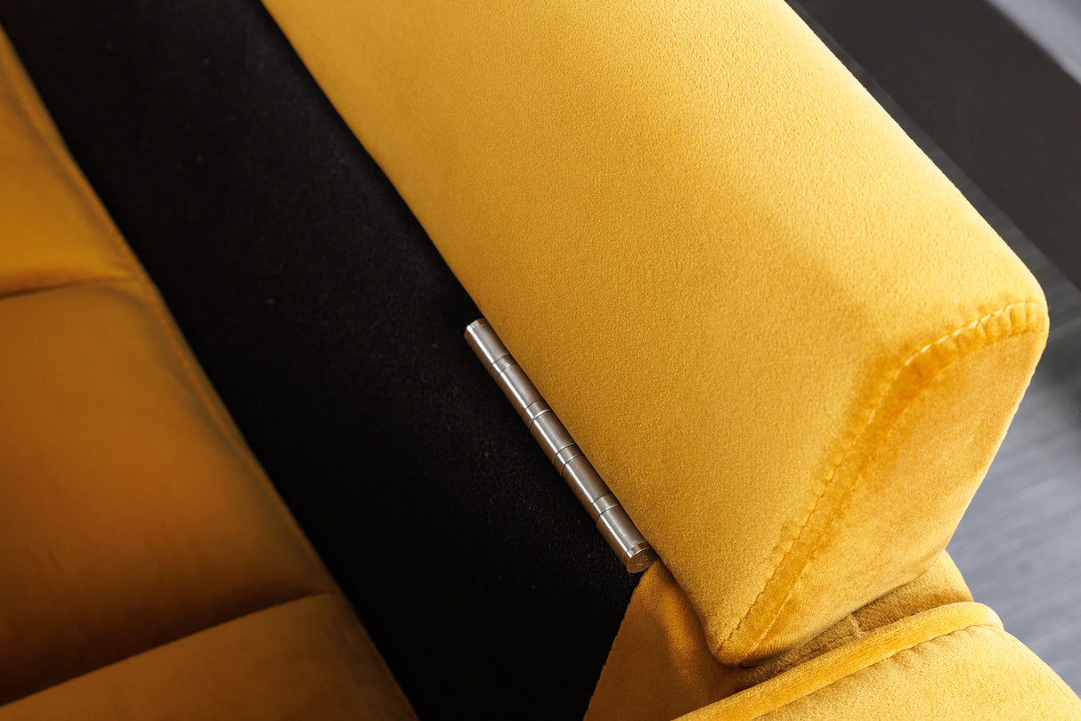Sofa COZY VELVET 220cm 3-Sitzer Samt senfgelb