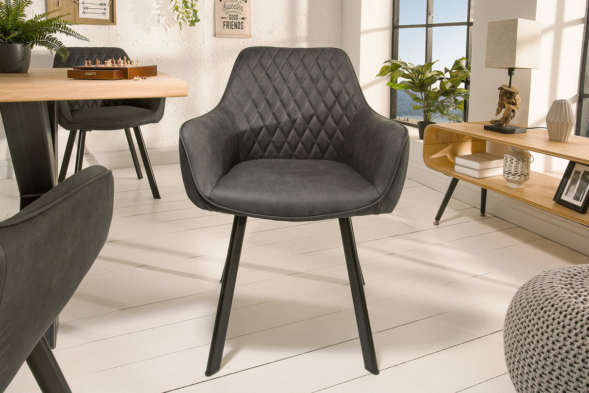Chair PALERMO with armrests microfibre anthracite