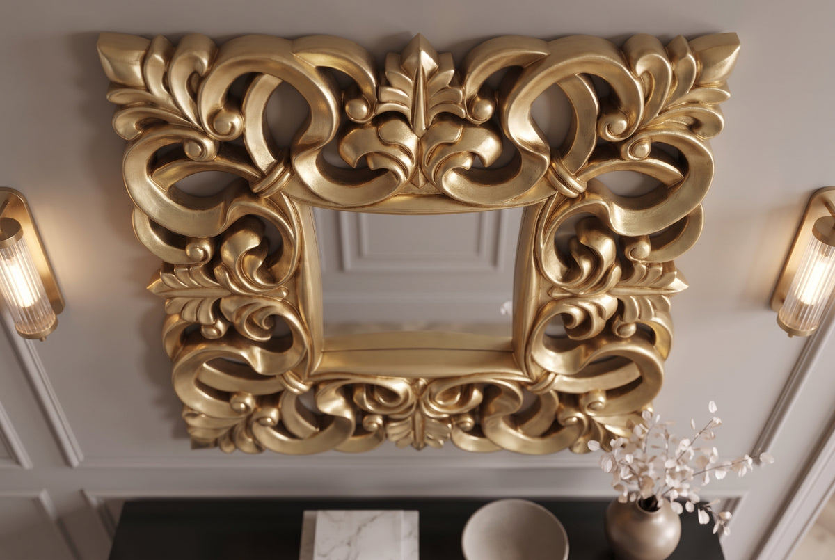 Wall mirror VENICE BAROCK 75cm antique gold