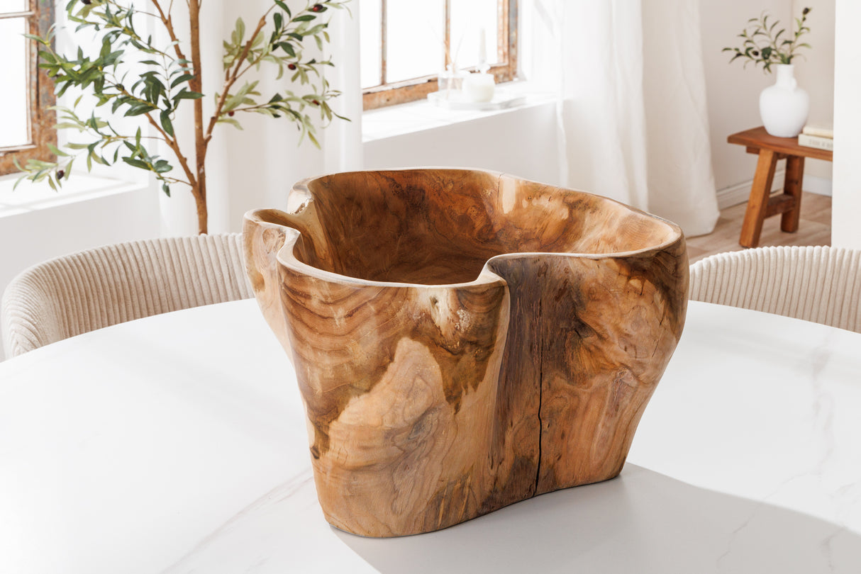 Dekoschale FLOWERS 35cm Teakholz natur