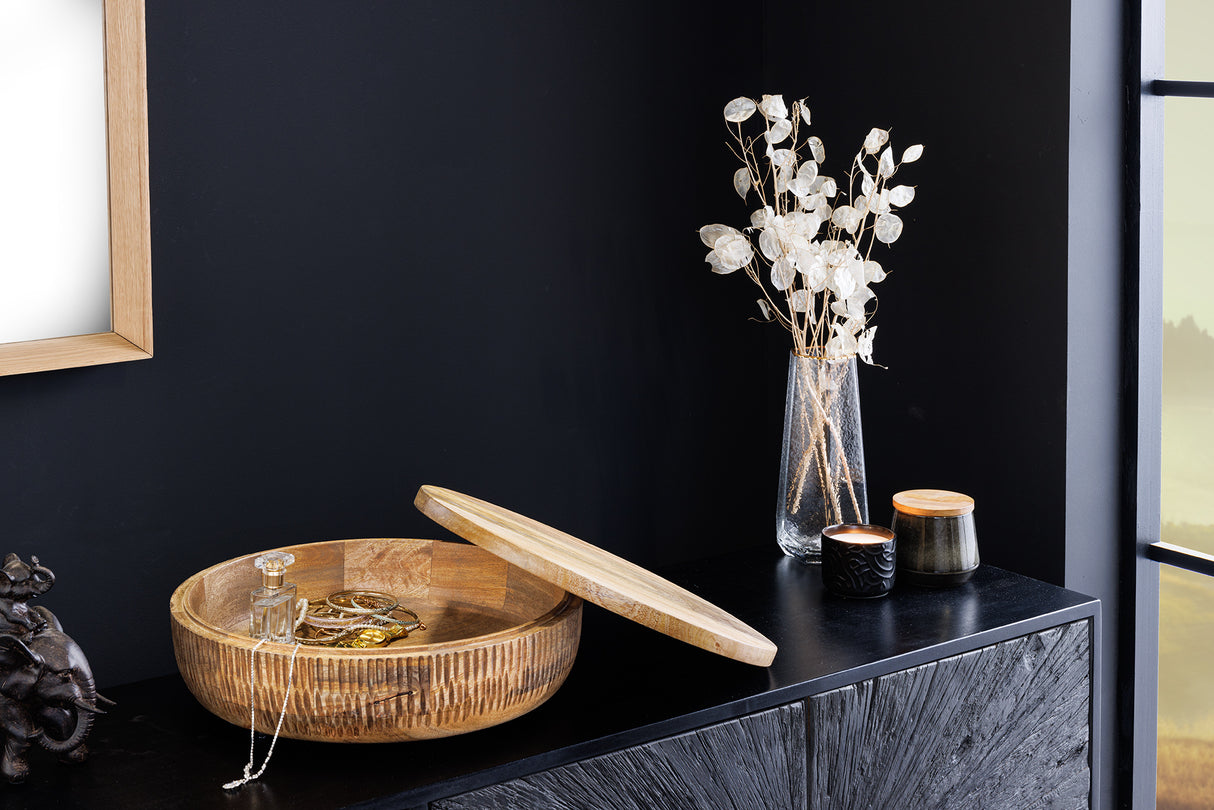 Schüssel PURE NATURE mit Deckel 40cm Mangoholz