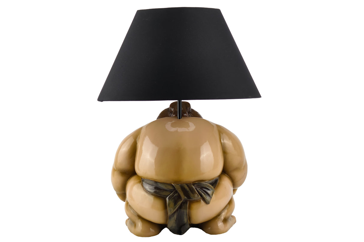 Tischleuchte SUMO 50 cm, beige, schwarzer Schirm