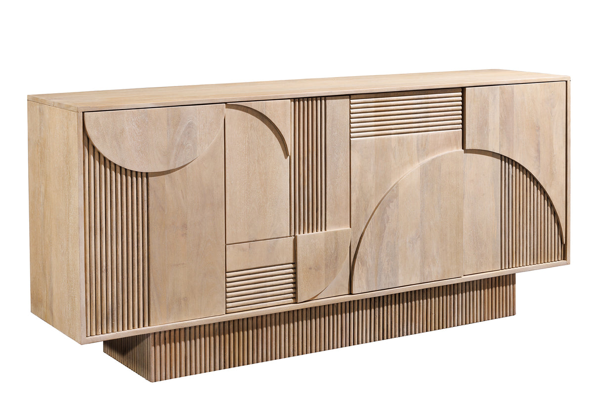 Sideboard ART DECO 170cm 3D Mangoholz weißgekalkt