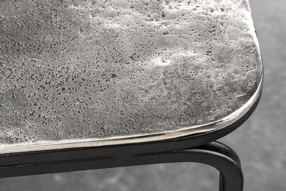 Coffee table ABSTRACT set of 2 60cm gold silver black metal frame