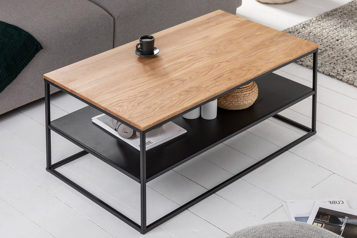 Coffee table APARTMENT 95cm oak and metal