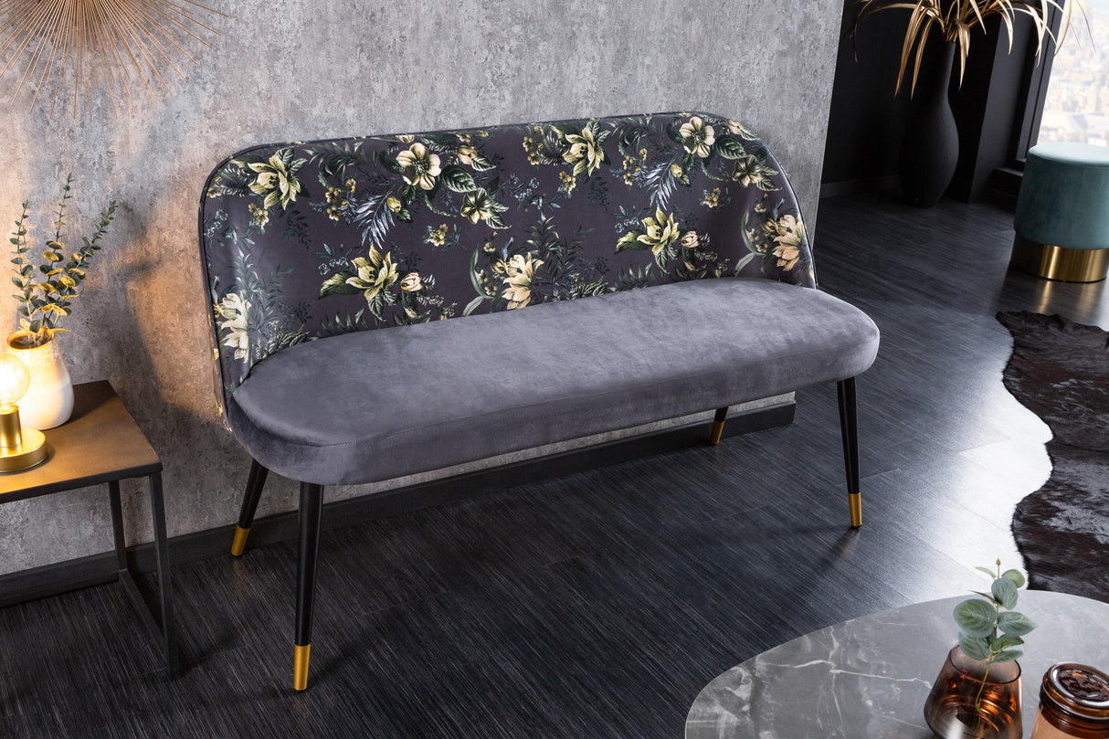 Bank PRÊT-À-PORTER BOUTIQUE 130cm samtgrau