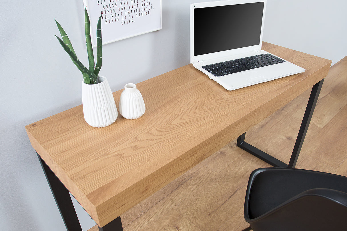 Laptop Schreibtisch OAK DESK 120cm Eiche schwarzer Rahmen
