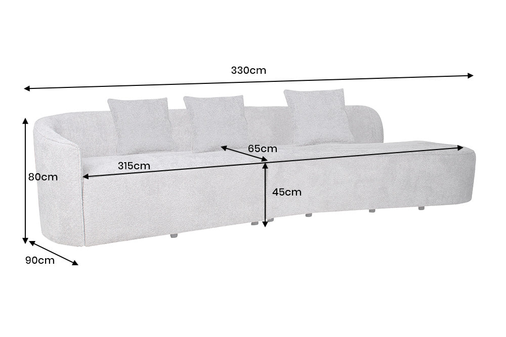 Sofa ATELIER L 330cm 3-seater XXL bouclé beige