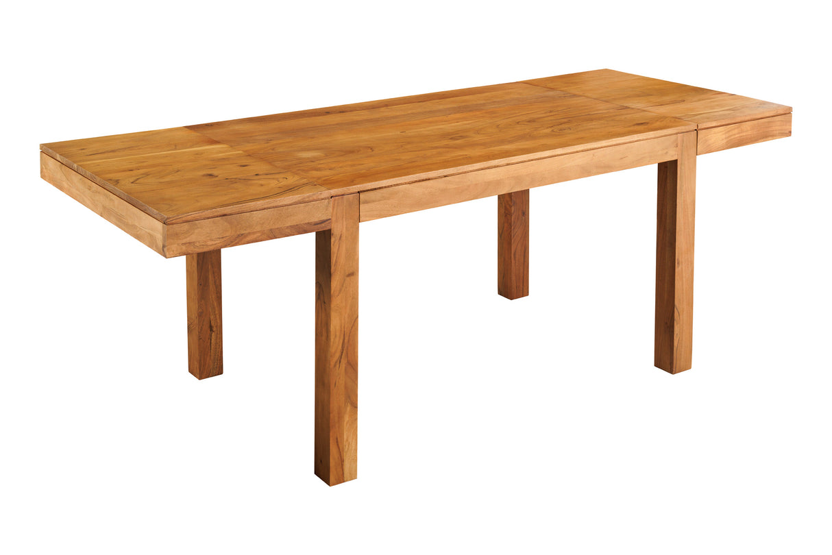 Dining table PURE 120-200cm extendable acacia wood 95mm natural honey finish