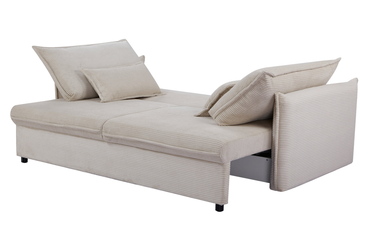Sofa bed APARTMENT 215cm 3-seater cord beiger