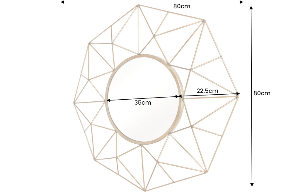 Wandspiegel DIAMOND 80cm Messing